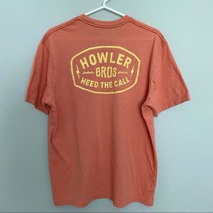 Mens Howler Bros Orange Short-Sleeve Pocket T-Shirt Size Large